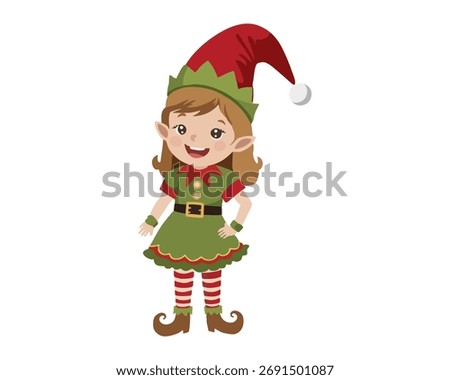 elf christmas character on white background