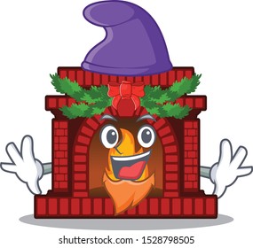 Elf christmas fireplace isolated with the mascot