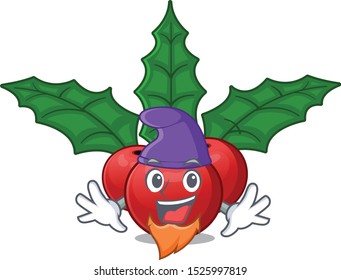 Elf christmas holly berry on a cartoon