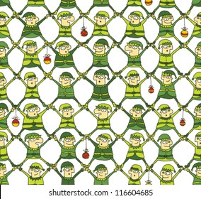 Elf Christmas Pattern ... seamless repeated texture made of a lot of Christmas elf
