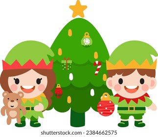 Elf clipart, Merry Christmas and happy new year