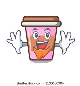 Elf coffee cup character cartoon vector illustration