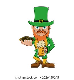 Elf with coins and beer
