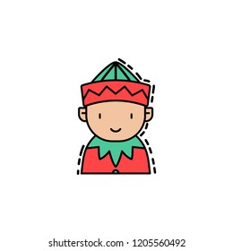 Elf colored icon. Element of new year avatars icon for mobile concept and web apps. Colored Elf icon can be used for web and mobile