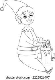 Elffarbbuch, Vektorgrafik des neuen Jahres und Weihnachtsgrafik