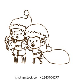 elf couple with reindeer avatar character
