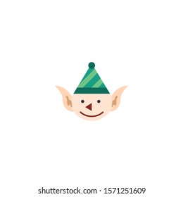 elf creative icon. flat simple illustration. From christmas icons collection. Isolated elf sign on white background