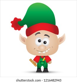 Elf Cute cartoon Christmas Character Isolated Vector Illustration