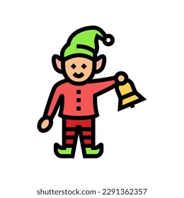 elf cute xmas color icon vector. elf cute xmas sign. isolated symbol illustration