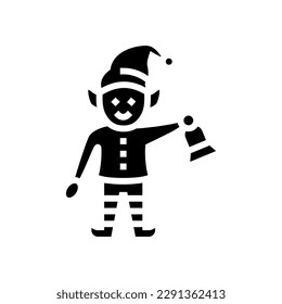 elf cute xmas glyph icon vector. elf cute xmas sign. isolated symbol illustration