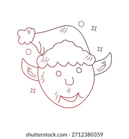 Elf ícone doodle com fundo branco vetor ilustração stock