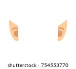 Elf ears isolated. Template portrait. Vector illustration
