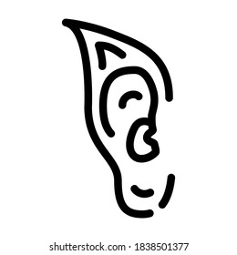 elf ears line icon vector. elf ears sign. isolated contour symbol black illustration