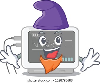 Elf ecg machine cartoon with the character