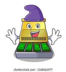 Elf electronic cash register isolated on a cartoon