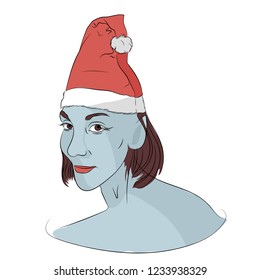 Elf of the evil Santa. scary christmas. vector illustration. sketching style