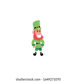 Elf fill style icon design, Saint patricks day ireland celebration fortune irish natural and lucky theme Vector illustration