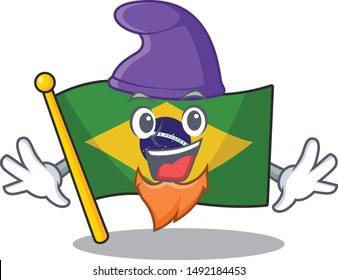 Elf flag brazil in the cartoon shape