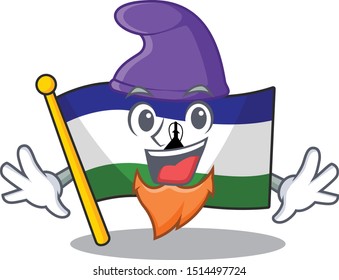 Elf flag lesotho mascot shaped on character