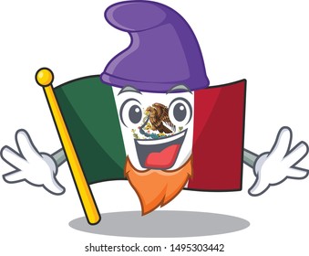 Elf flag mexico in the cartoon shape