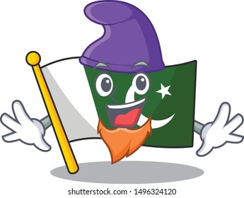 Elf flag pakistan cartoon hoisted on pole