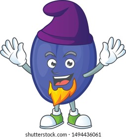 Elf fruit prunes cartoon on white background.