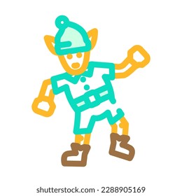 elf funny color icon vector. elf funny sign. isolated symbol illustration