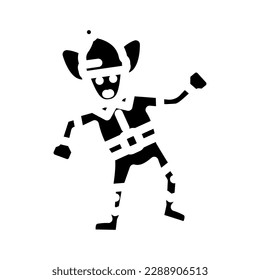 elf funny glyph icon vector. elf funny sign. isolated symbol illustration