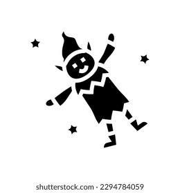 elf funny glyph icon vector. elf funny sign. isolated symbol illustration