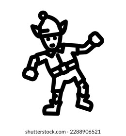 elf funny line icon vector. elf funny sign. isolated contour symbol black illustration