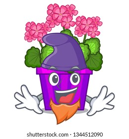 Elf geranium flower isolated with the mascot