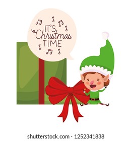 elf with gift box avatar character