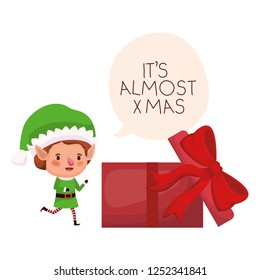 elf with gift box avatar character
