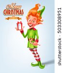 elf with gift for christmas