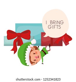 elf with gifts boxs avatar character