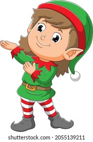 The elf girl is gesturing something of illustration