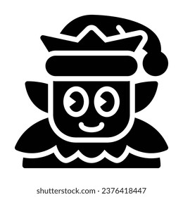 elf glyph icon. Perfect for graphic design, mobile, UI, and web masterpieces