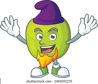 Elf granny smith in a green apple character mascot