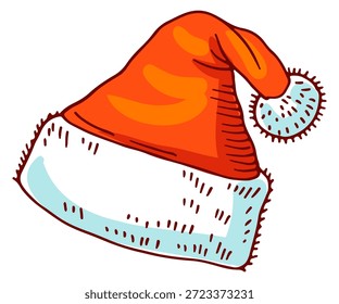 Sombrero de elfo. Dibujo del color del accesorio del partido de la Navidad
