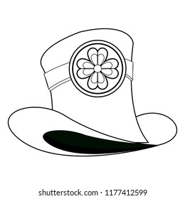 Elf hat with clover in black and white