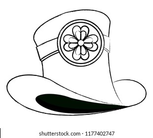 Elf hat with clover sketch