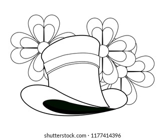 Elf hat with clovers in black and white