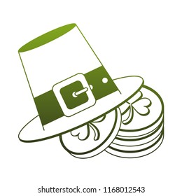 Elf hat and coins green lines