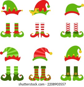 elf hat and feet bundle for Christmas and celebration  on happy new year