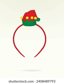 Elf hat  headband. vector illustration