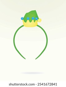 Elf hat  headband. vector illustration