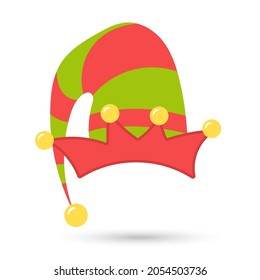 Elf hat isolated object. Vector illustration.