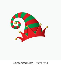 Elf hat, Santa Claus helper - isolated vector illustration