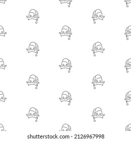 elf hat seamless pattern isolated on white background.