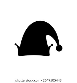 Elf hat silhouette vector flat illustration design.